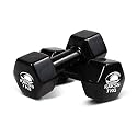KAKSS Vinyl Dumbbells Set, 7kg Pair (2 x 7kg) Black Dumbbell Weights, Hand Weights Set for Women and Men, Gym Weights for Home Gym Equipment and Fitness Training, Strength Workouts