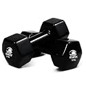 Kakss Cast Iron Vinyl Coated Fixed Dumbbells (3+3=6 kg, BLACK)