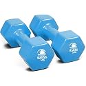 Kakss Cast Iron Vinyl Coated Dumbbells (5+5 = 10KG Sky Blue)