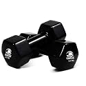 Kakss Cast Iron Vinyl Coated Dumbbells (2.5+2.5=5Kg Pair), Black