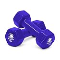 Kakss Cast Iron Vinyl Coated Dumbbells (1+1 =2KG Blue)