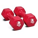 Kakss Cast Iron Vinyl Coated Dumbbells (2+2 =4KG Red)