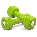 KAKSS Vinyl Dumbbells Set, 5kg Pair (2 x 5kg) Green Dumbbell Weights, Hand Weights Set for Women and Men, Gym Weights for Home Gym Equipment and Fitness Training, Strength Workouts