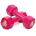 Kakss Cast Iron Vinyl Coated Dumbbells (1+1 =2KG Red)