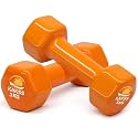 Kakss Cast Iron Vinyl Coated Dumbbells (3+3 =6KG Orange)