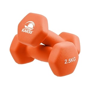 kakss neoprene dumbbells set 5kg 2 x 25kg orange dumbbell weights hand weights set for women and men gym weights for home gym equipment and fitness training strength workouts