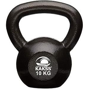 kakss solid cast iron kettlebell weights weight10 kg made in india black