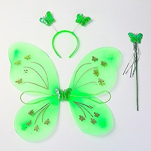 kaku fancy dresses kid netpolyester green butterfly wings -greenfree sizefor girls