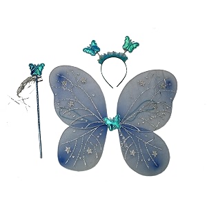 kaku fancy dresses netpolyester fairy tales characterprinces costume firozi butterfly wings multicolour