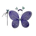 Kaku Fancy Dresses Polyester Purple Butterfly Wings for Kids – Free Size | Lightweight Dress-Up Wings for Girls | Purple