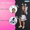 Kaku Fancy Dresses Polyester White Butterfly Wings Fairy Costume Accessories -White, 3-8 Years, For Girls