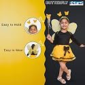 Kaku Fancy Dresses Yellow Butterfly Wings for Kids – Fairy Wings with Wand &amp; Hairband | Net &amp; Polyester | Free Size for Girls