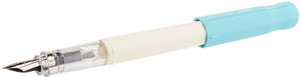 kakuno pilot fine-nib fountain pen white body soft blue cap body fka-1sr-slf fountain pen ink color - blue