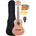 Kala KA-20C Burled Meranti Concert Ukulele Bundle with Gig Bag, Tuner, Austin Bazaar Instructional DVD, and Polishing Cloth