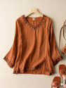 kalaliya Casual Embroidered Women Brown Top