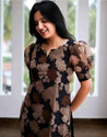 KALAMKARI SOUTH Floral Print Organza Straight Kurta