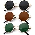 KALIYADI Round Polarized Sunglasses for Men Women Halloween Costume Retro Metal Hippie Circle Style Sun Glasses UV Protection
