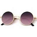 KALIYADI Round Polarized Sunglasses for Men Women Halloween Costume Retro Metal Hippie Circle Style Sun Glasses UV Protection