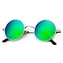 KALIYADI Round Polarized Sunglasses for Men Women Halloween Costume Retro Metal Hippie Circle Style Sun Glasses UV Protection