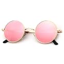 KALIYADI Round Polarized Sunglasses for Men Women Halloween Costume Retro Metal Hippie Circle Style Sun Glasses UV Protection