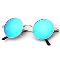 KALIYADI Round Polarized Sunglasses for Men Women Halloween Costume Retro Metal Hippie Circle Style Sun Glasses UV Protection