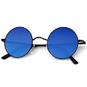 KALIYADI Round Polarized Sunglasses for Men Women Halloween Costume Retro Metal Hippie Circle Style Sun Glasses UV Protection
