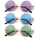KALIYADI Round Polarized Sunglasses for Men Women Halloween Costume Retro Metal Hippie Circle Style Sun Glasses UV Protection