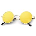 KALIYADI Round Polarized Sunglasses for Men Women Halloween Costume Retro Metal Hippie Circle Style Sun Glasses UV Protection
