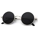 KALIYADI Round Polarized Sunglasses for Men Women Halloween Costume Retro Metal Hippie Circle Style Sun Glasses UV Protection