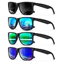 KALIYADI Sunglasses Men Polarized Sun glasses for Mens Womens Classic Matte Black Frame UV Protection 3pack