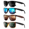 KALIYADI Sunglasses Men Polarized Sun glasses for Mens Womens Classic Matte Black Frame UV Protection 3pack