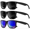KALIYADI Sunglasses Men Polarized Sun glasses for Mens Womens Classic Matte Black Frame UV Protection 3pack