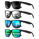 KALIYADI Sunglasses Men Polarized Sun glasses for Mens Womens Classic Matte Black Frame UV Protection 3pack
