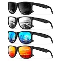 KALIYADI Sunglasses Men Polarized Sun glasses for Mens Womens Classic Matte Black Frame UV Protection 3pack