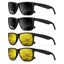 KALIYADI Sunglasses Men Polarized Sun glasses for Mens Womens Classic Matte Black Frame UV Protection 3pack