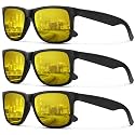 KALIYADI Night Vision Glasses for Men, Night Driving Glasses With Anti Glare for Nighttime 3Pack