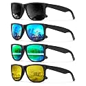 KALIYADI Sunglasses Men Polarized Sun glasses for Mens Womens Classic Matte Black Frame UV Protection 3pack