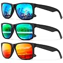 KALIYADI Sunglasses Men Polarized Sun glasses for Mens Womens Classic Matte Black Frame UV Protection 3pack