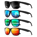 KALIYADI Sunglasses Men Polarized Sun glasses for Mens Womens Classic Matte Black Frame UV Protection 3pack