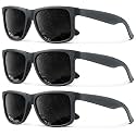 KALIYADI Sunglasses Men Polarized Sun glasses for Mens Womens Classic Matte Black Frame UV Protection 3pack
