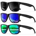 KALIYADI Sunglasses Men Polarized Sun glasses for Mens Womens Classic Matte Black Frame UV Protection 3pack