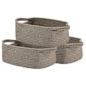 KALLAX Small Woven Basket, 12 x 8 x 4.5 Inches, Small Storage Baskets for Organizing, Gift Baskets Empty, Cute Rope Shelf Closet Storage Bins for Shelves, Dog Toy Basket, 3 Packs, Black &amp; Brown Mixed