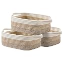 KALLAX Small Woven Basket, 12 x 8 x 4.5 Inches, Small Storage Baskets for Organizing, Gift Baskets Empty, Cute Rope Shelf Closet Storage Bins for Shelves, Dog Toy Basket, Gradient Brown
