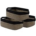 KALLAX Small Woven Basket, 14 x 10 x 5.6 Inches, Small Storage Baskets for Organizing, Gift Baskets Empty, Cute Rope Shelf Closet Storage Bins for Shelves, Dog Toy Basket, Black &amp; Brown