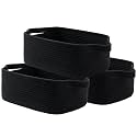 KALLAX Small Woven Basket, 14 x 10 x 5.6 Inches, Small Storage Baskets for Organizing, Gift Baskets Empty, Cute Rope Shelf Closet Storage Bins for Shelves, Dog Toy Basket, Black