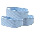 KALLAX Small Woven Basket, 12 x 8 x 4.5 Inches, Small Storage Baskets for Organizing, Gift Baskets Empty, Cute Rope Shelf Closet Storage Bins for Shelves, Dog Toy Basket, Light Blue