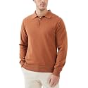 Kallspin Mens 100% Cotton Polo Sweater Long Sleeve Button Down Knit Pullover Relaxed Fit Collared Casual Tops