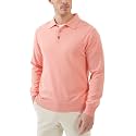Kallspin Mens 100% Cotton Polo Sweater Long Sleeve Button Down Knit Pullover Relaxed Fit Collared Casual Tops