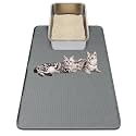 Kalolary Cat Litter Box Mats, Large 34" x 22" Silicone Cat Mat