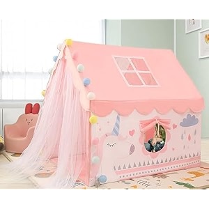 jumbo size light weight kids play tent house for 3-13 year old kids girls and boys tent house theme pink horse